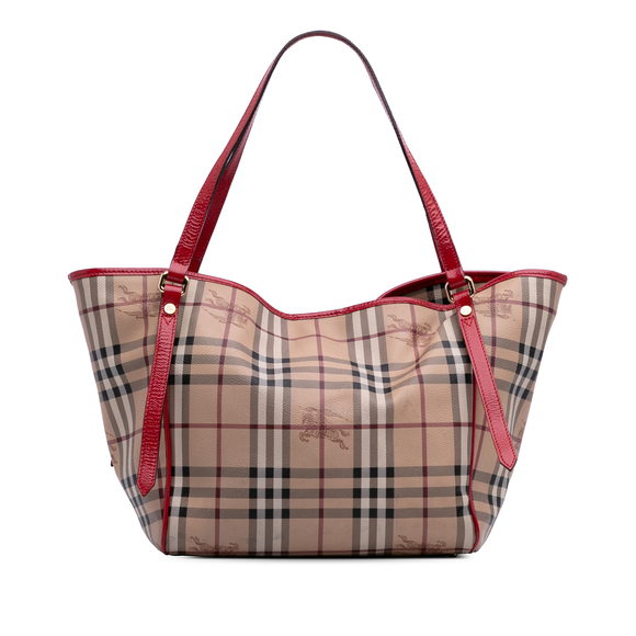 Pre-Loved Burberry Small Haymarket Check Coated Canvas Canterbury Tote - Picture 1 of 12